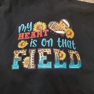 Black Graphic Tee with Sunflower and Leopard Print